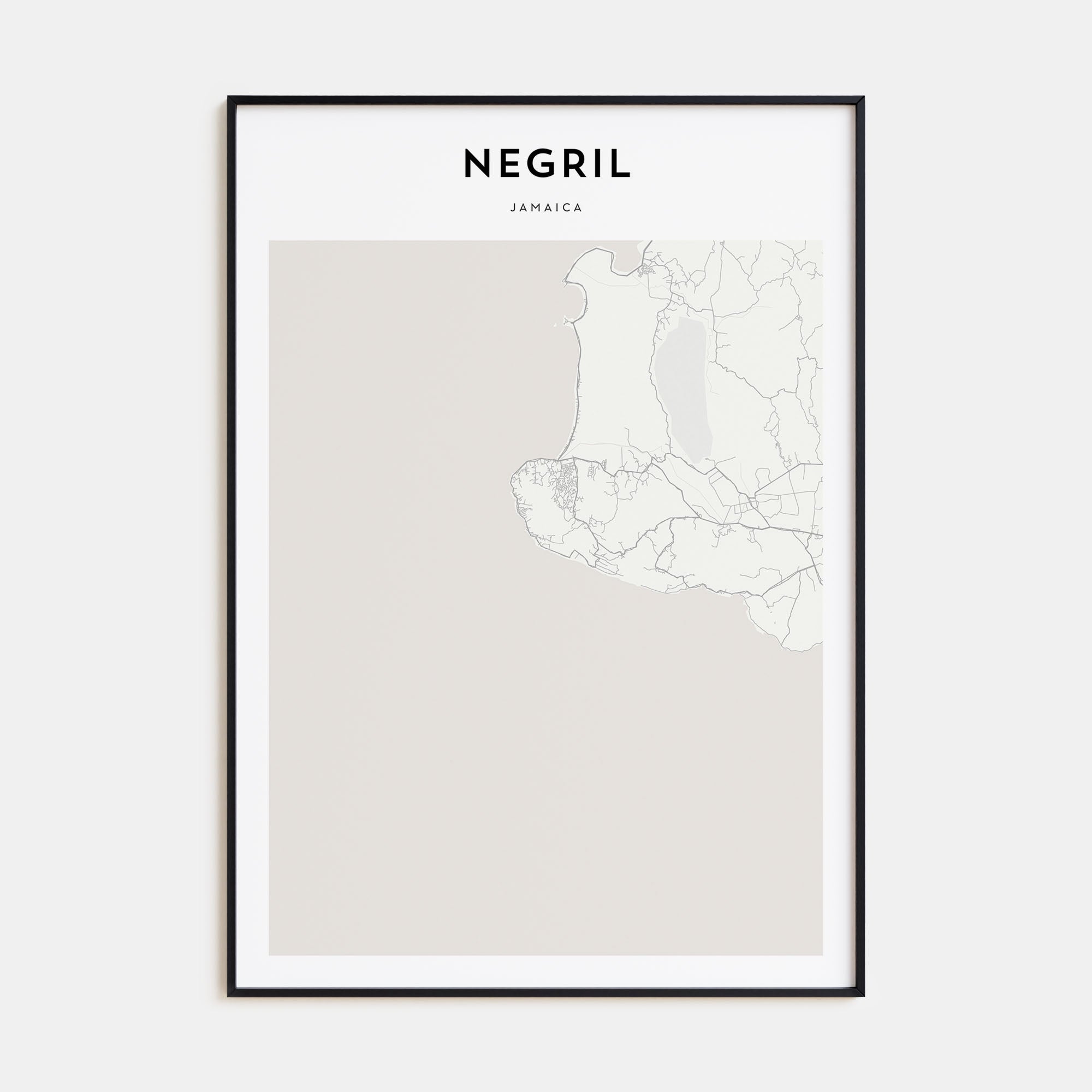 Negril Map Portrait Poster