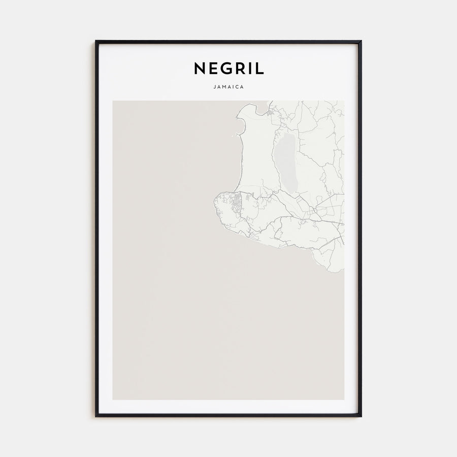Negril Map Portrait Poster