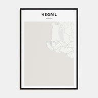 Negril Map Portrait Poster