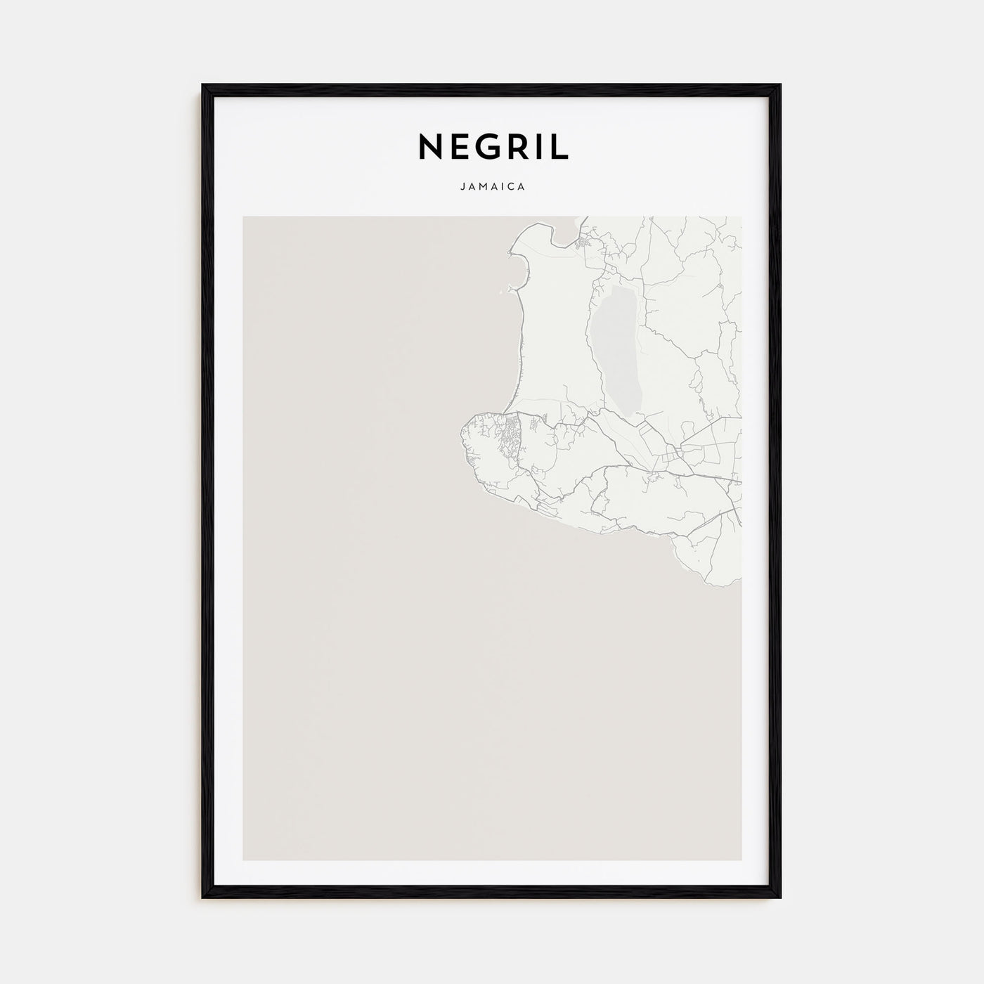 Negril Map Portrait Poster