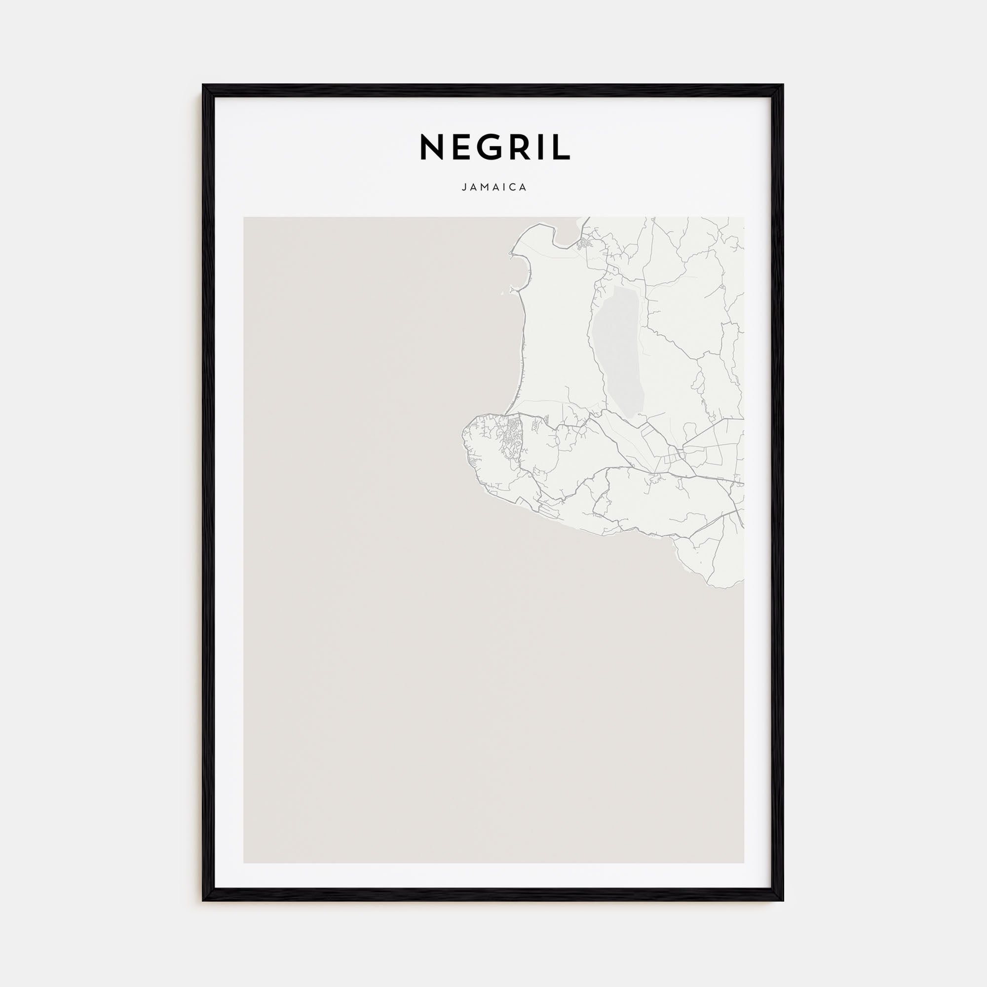 Negril Map Portrait Poster