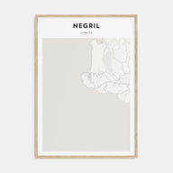 Negril Map Portrait Poster