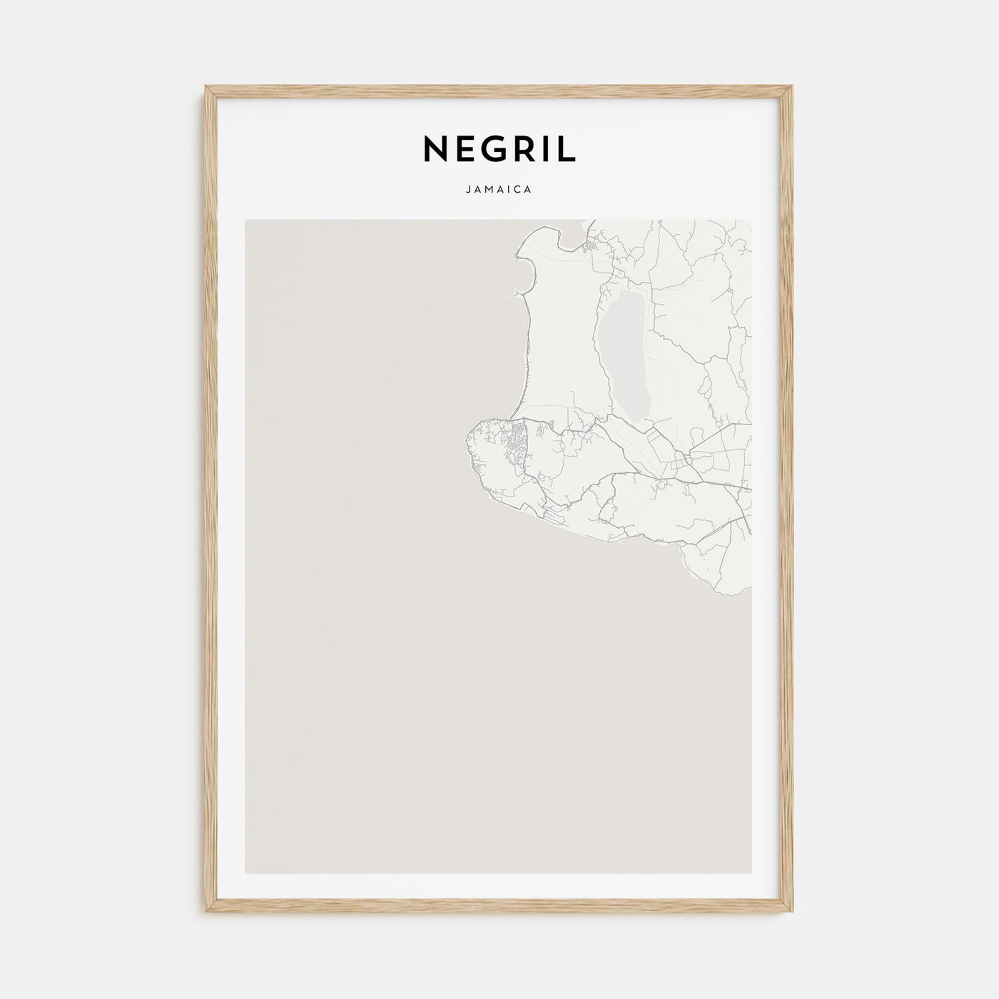 Negril Map Portrait Poster