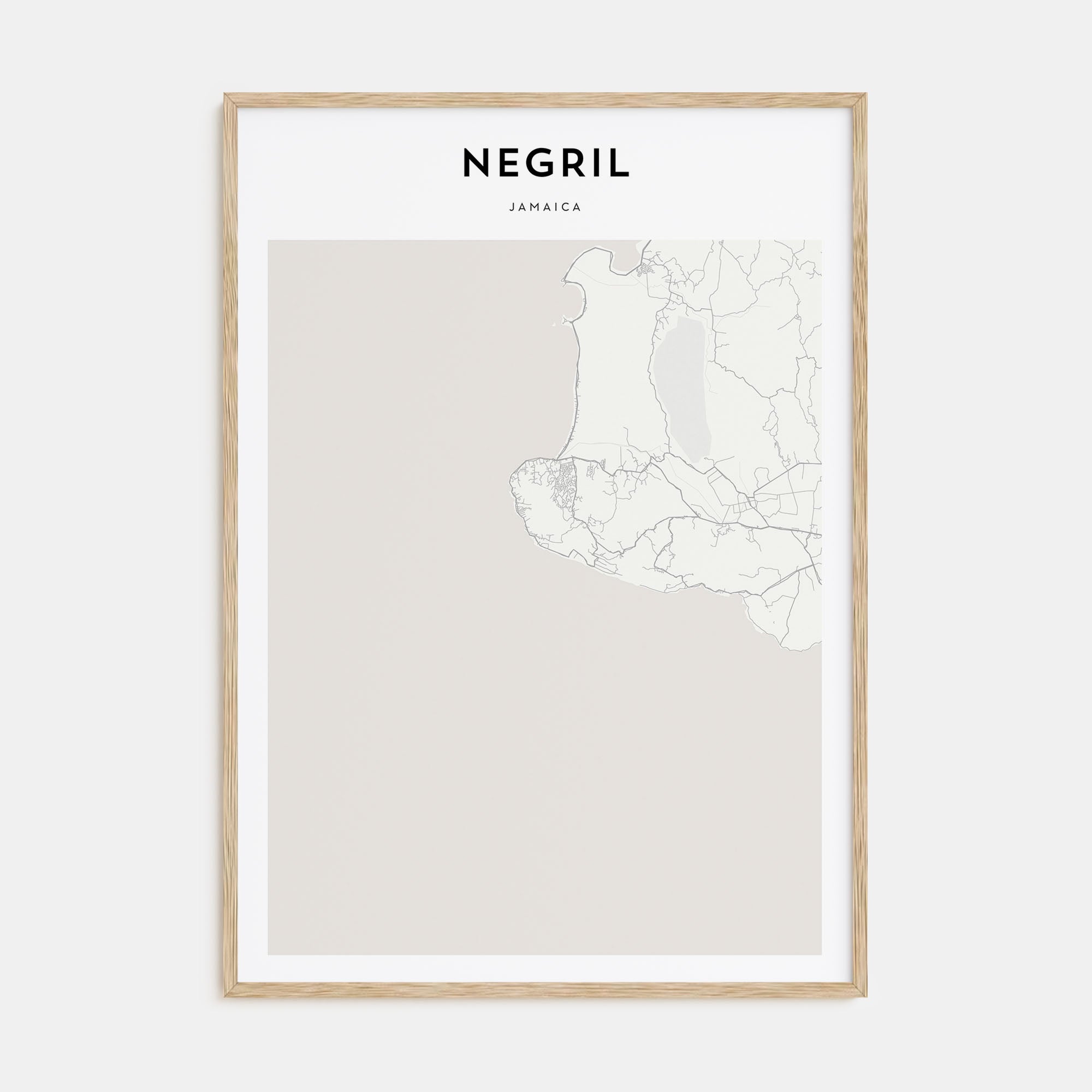 Negril Map Portrait Poster
