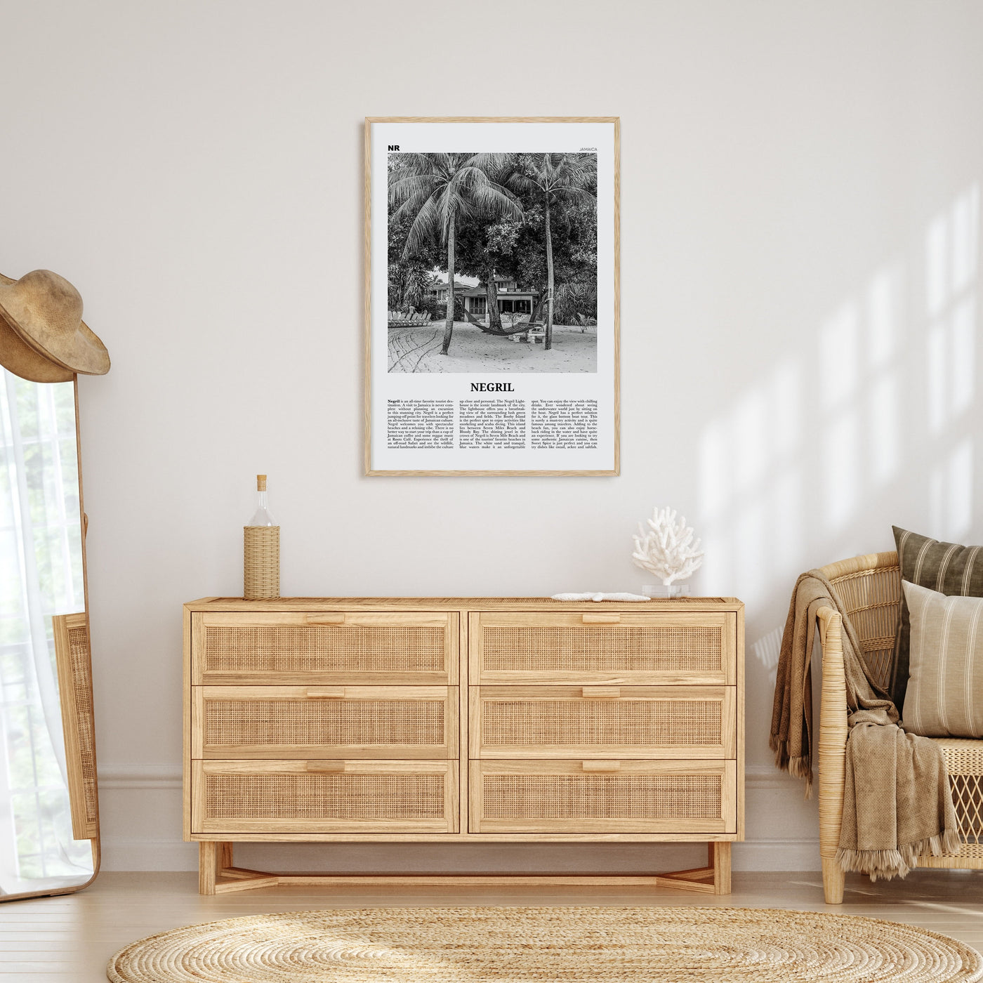 Negril Travel B&W Poster