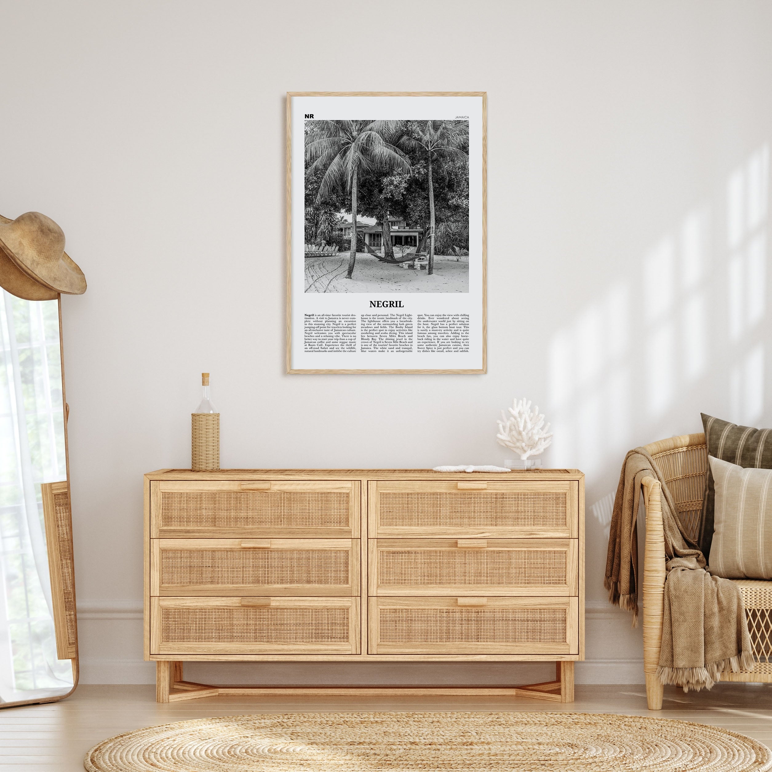 Negril Travel B&W Poster