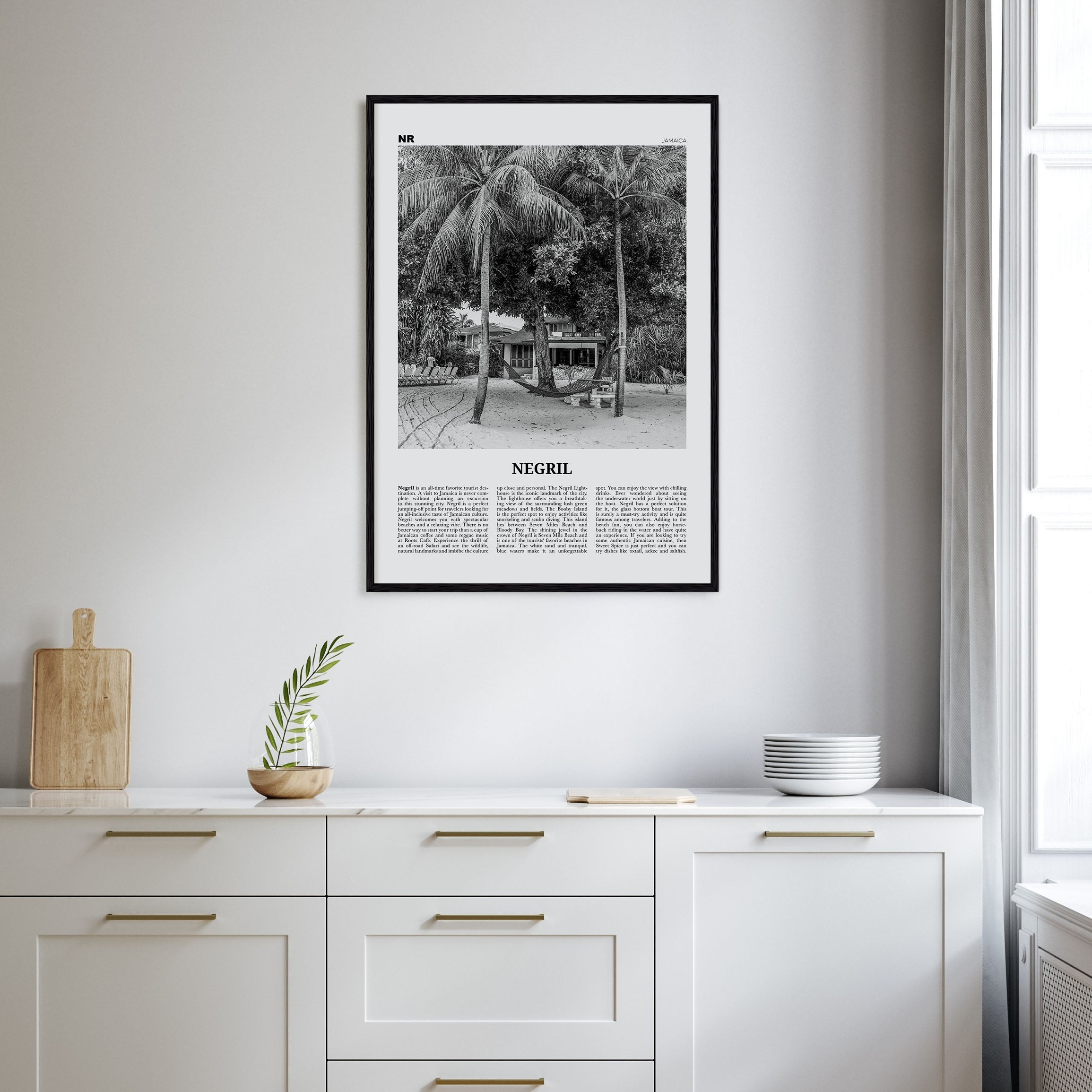 Negril Travel B&W Poster