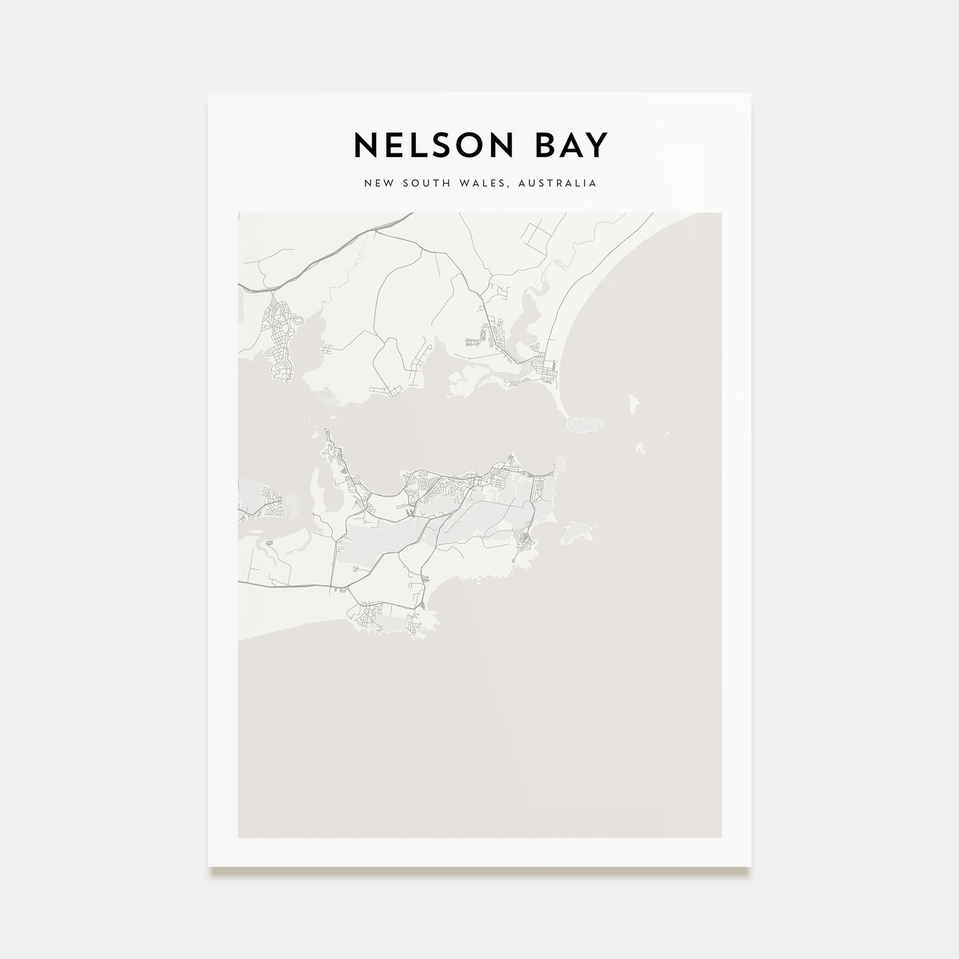 Nelson Bay Map Portrait Poster