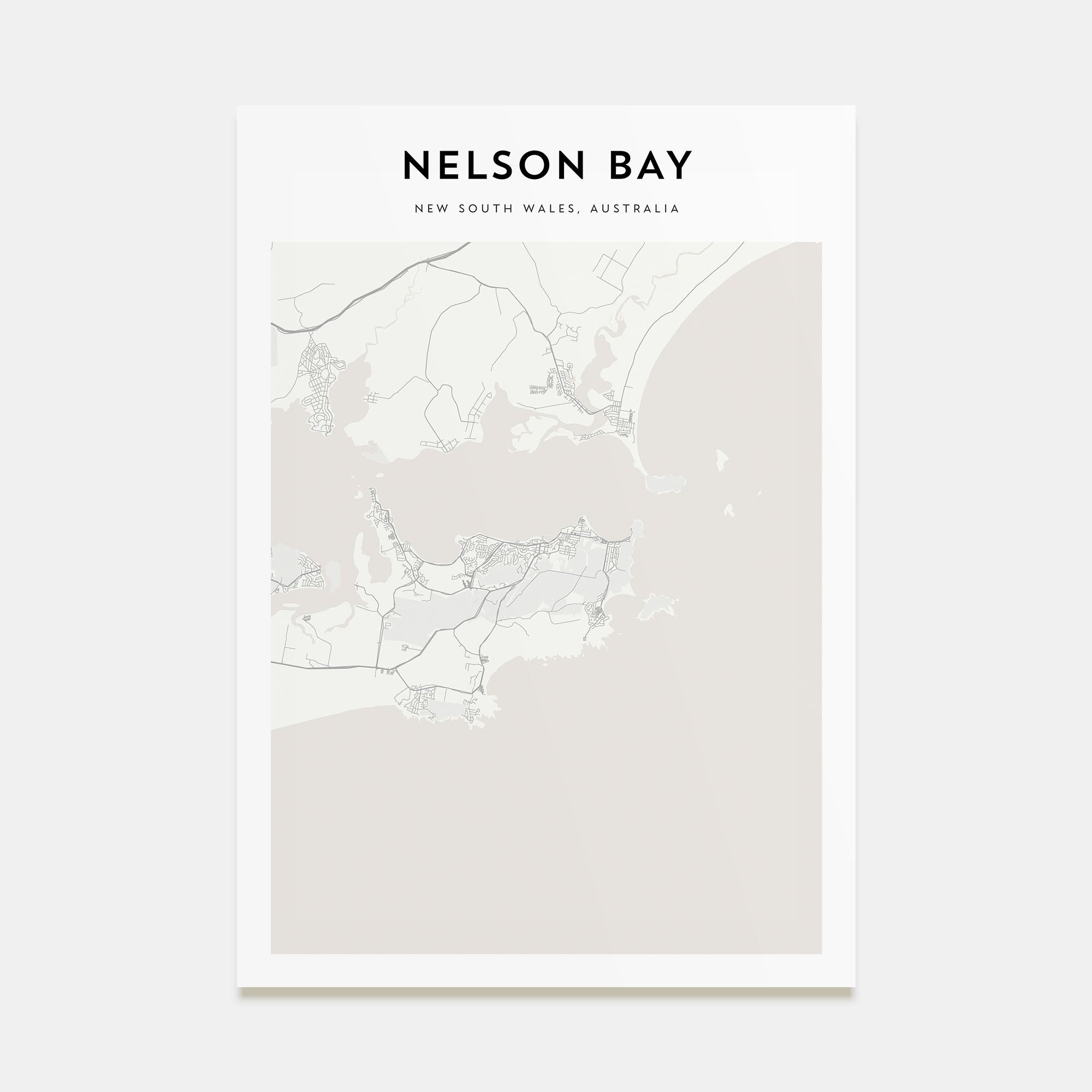 Nelson Bay Map Portrait Poster