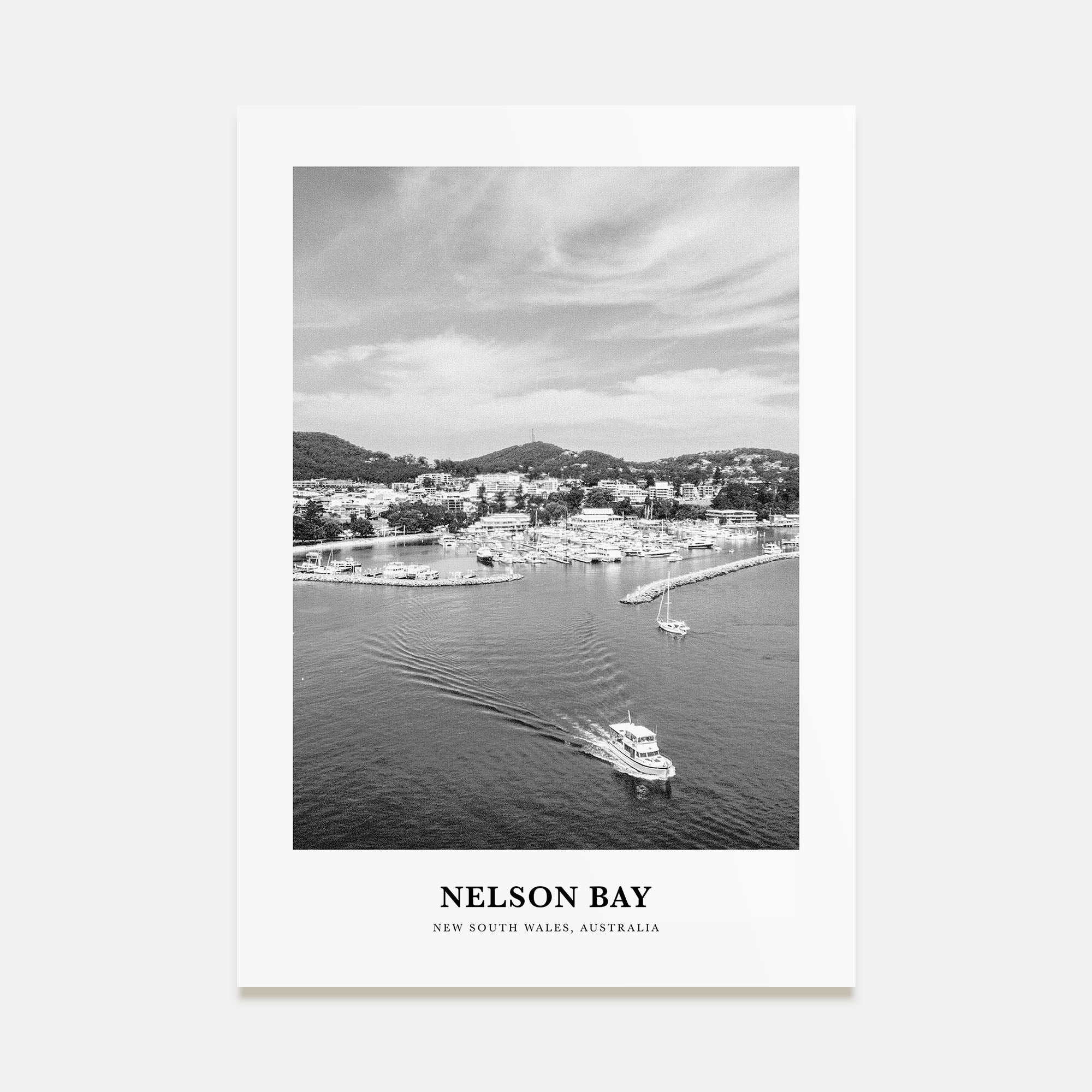 Nelson Bay Portrait B&W Poster