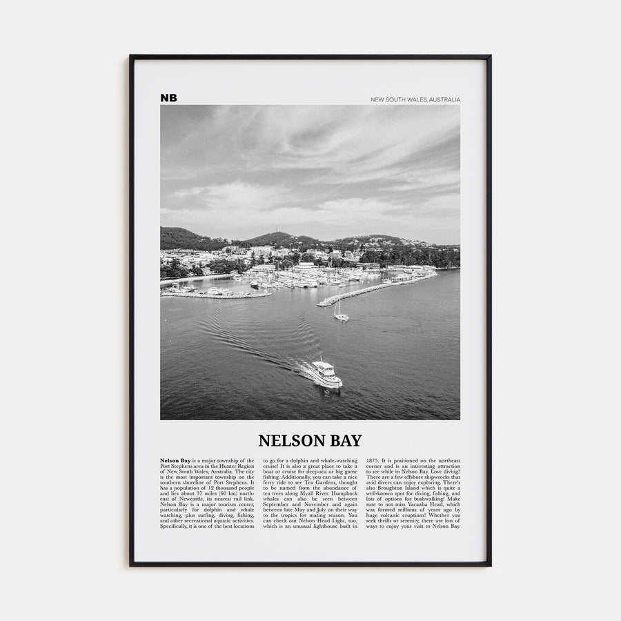 Nelson Bay Travel B&W Poster