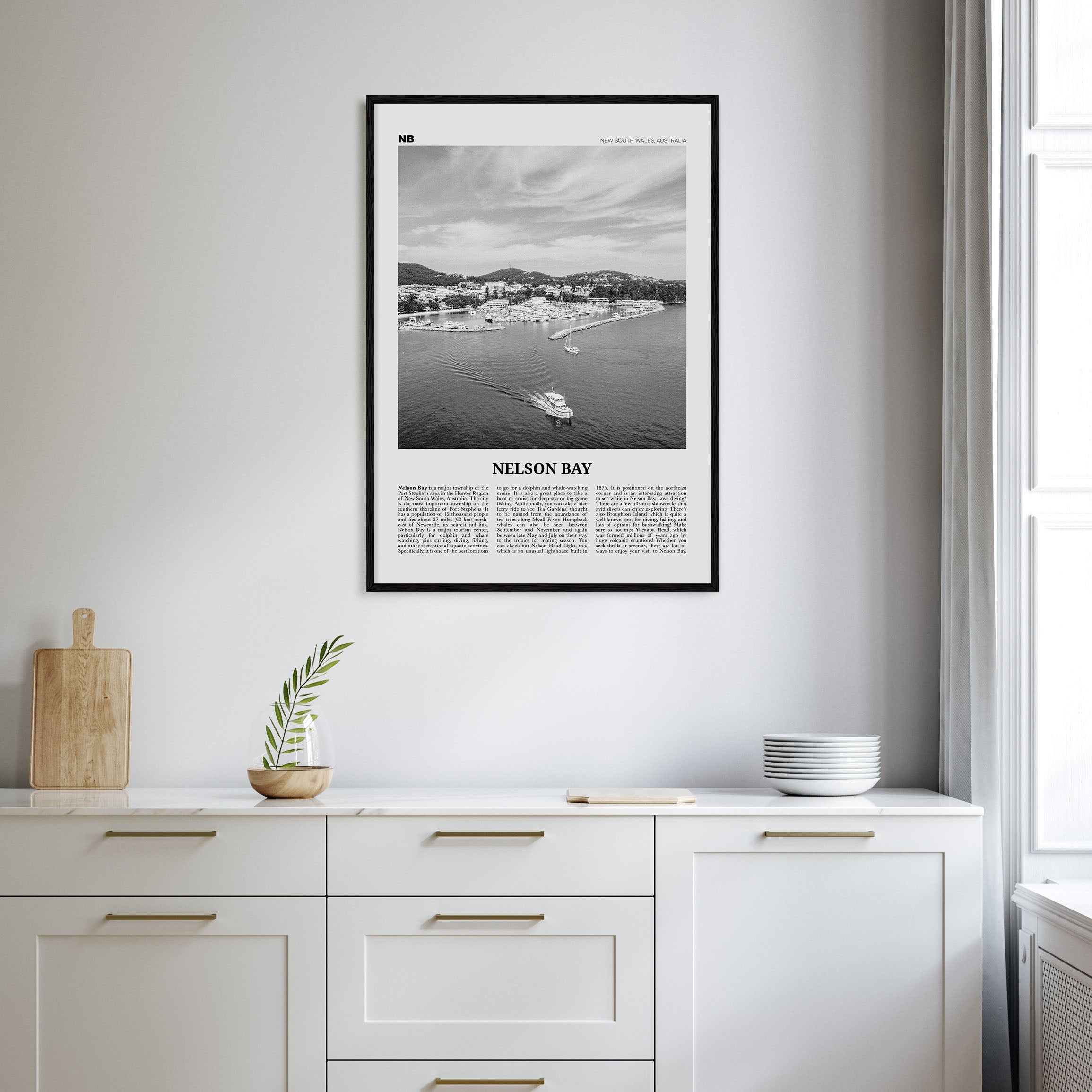 Nelson Bay Travel B&W Poster