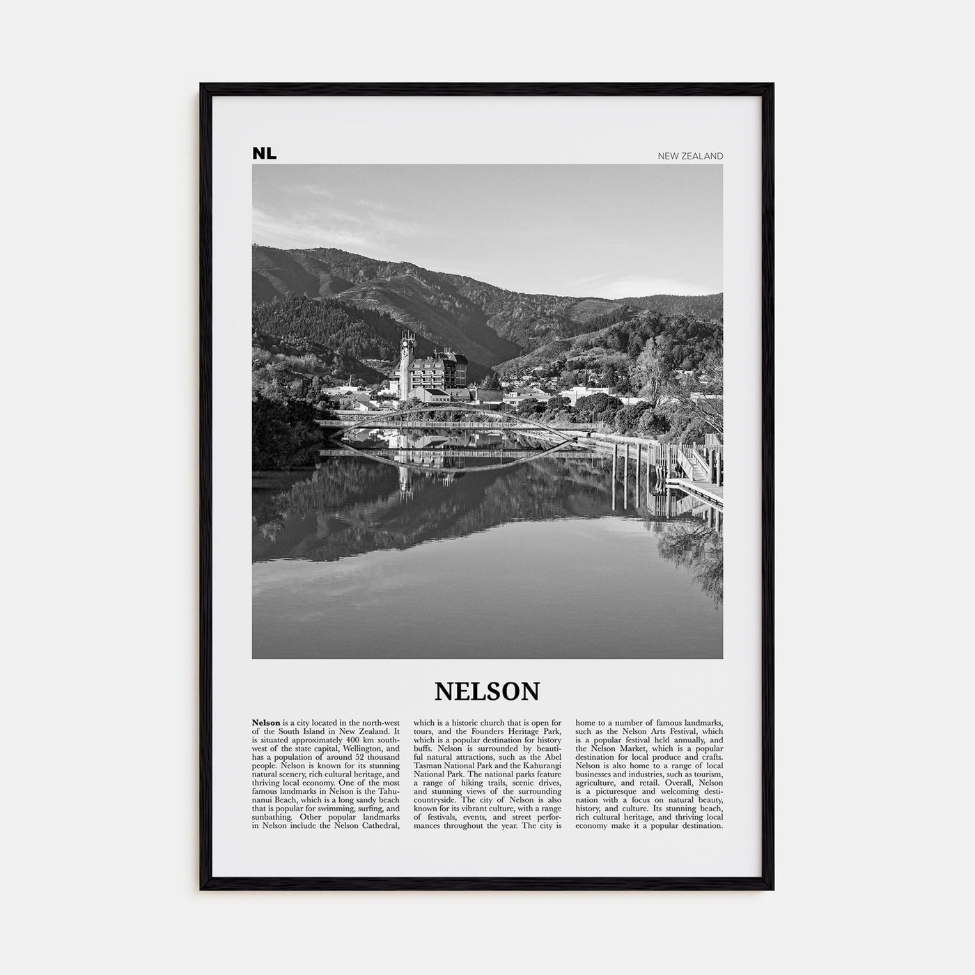 Nelson Travel B&W Poster