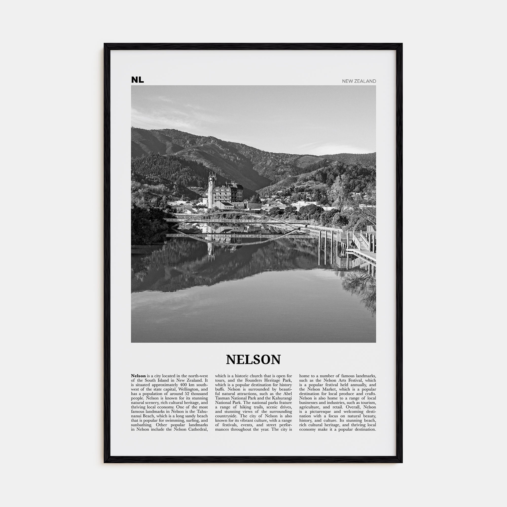 Nelson Travel B&W Poster