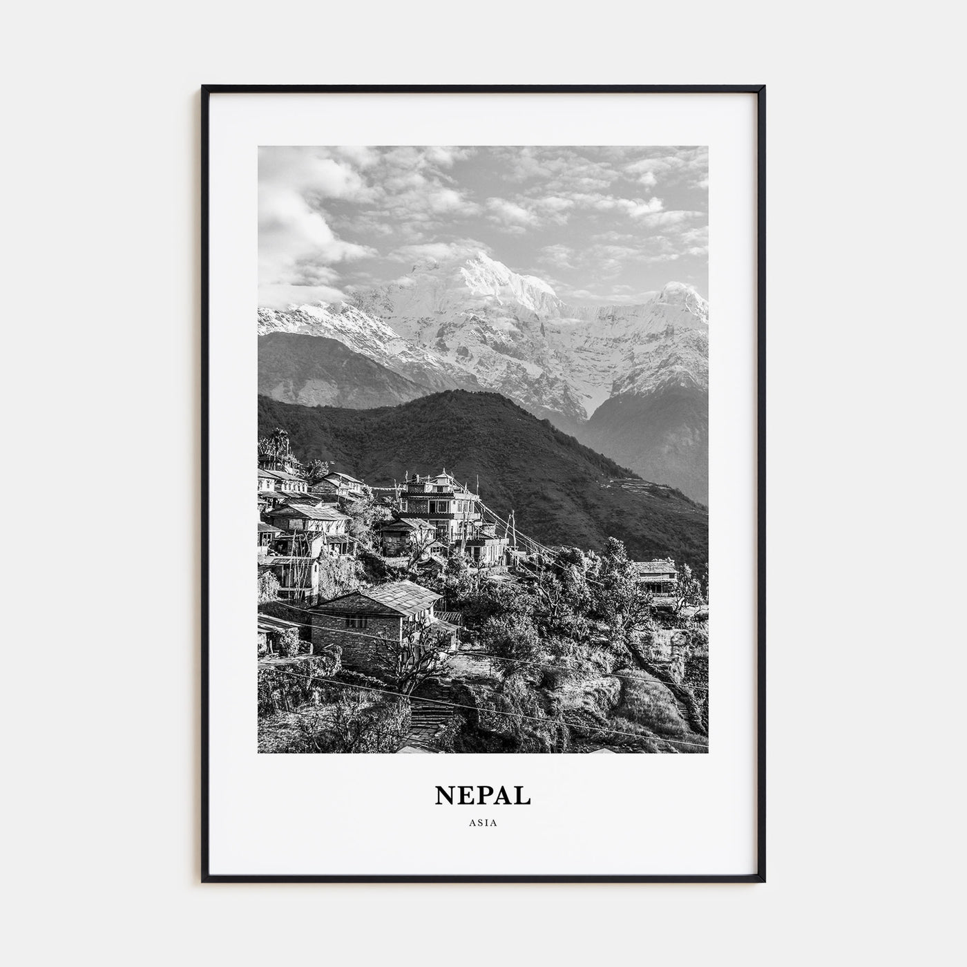 Nepal Portrait B&W No 2 Poster