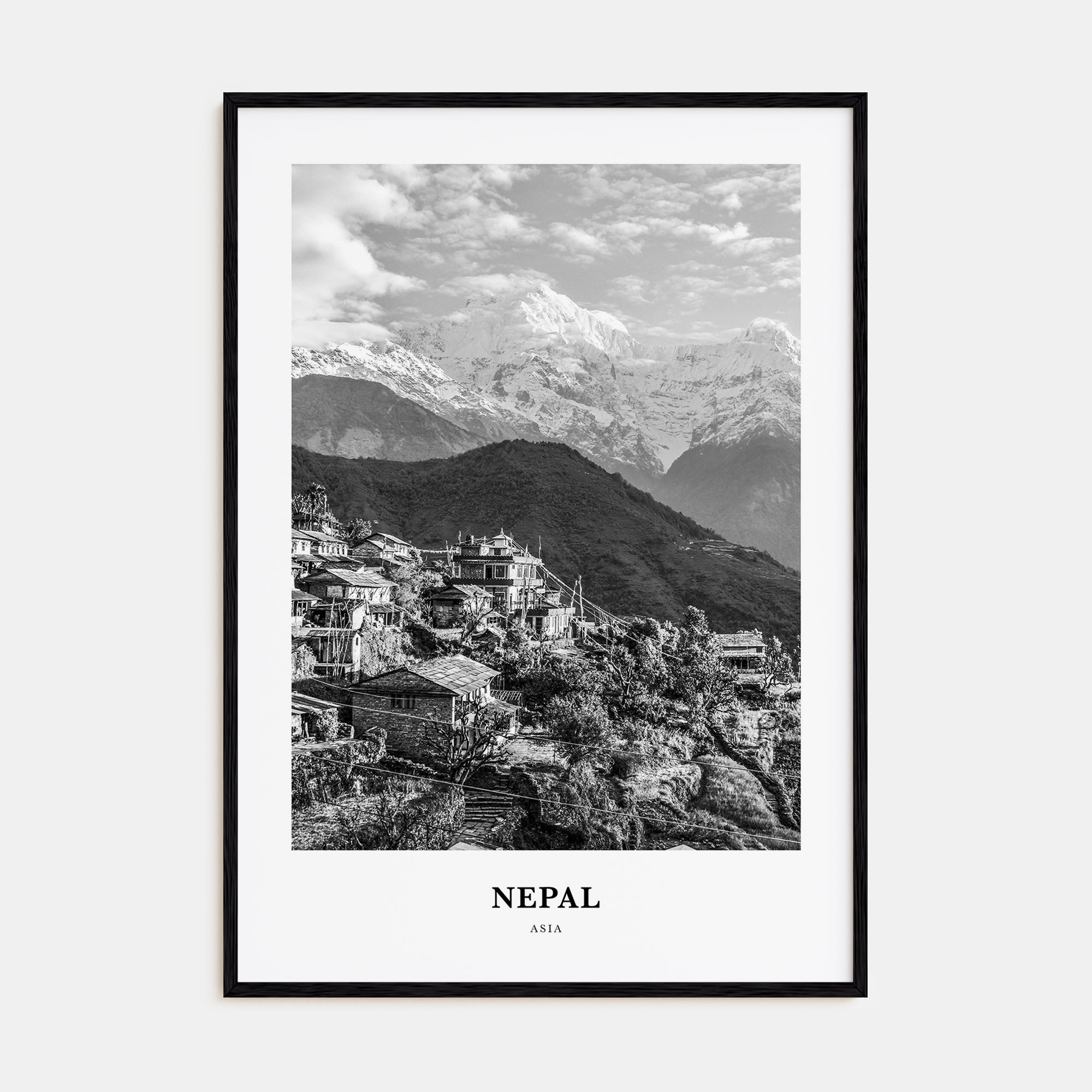 Nepal Portrait B&W No 2 Poster