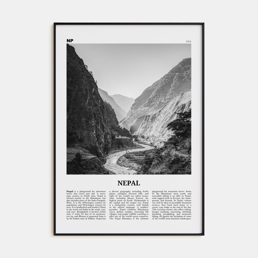 Nepal Travel B&W No 2 Poster