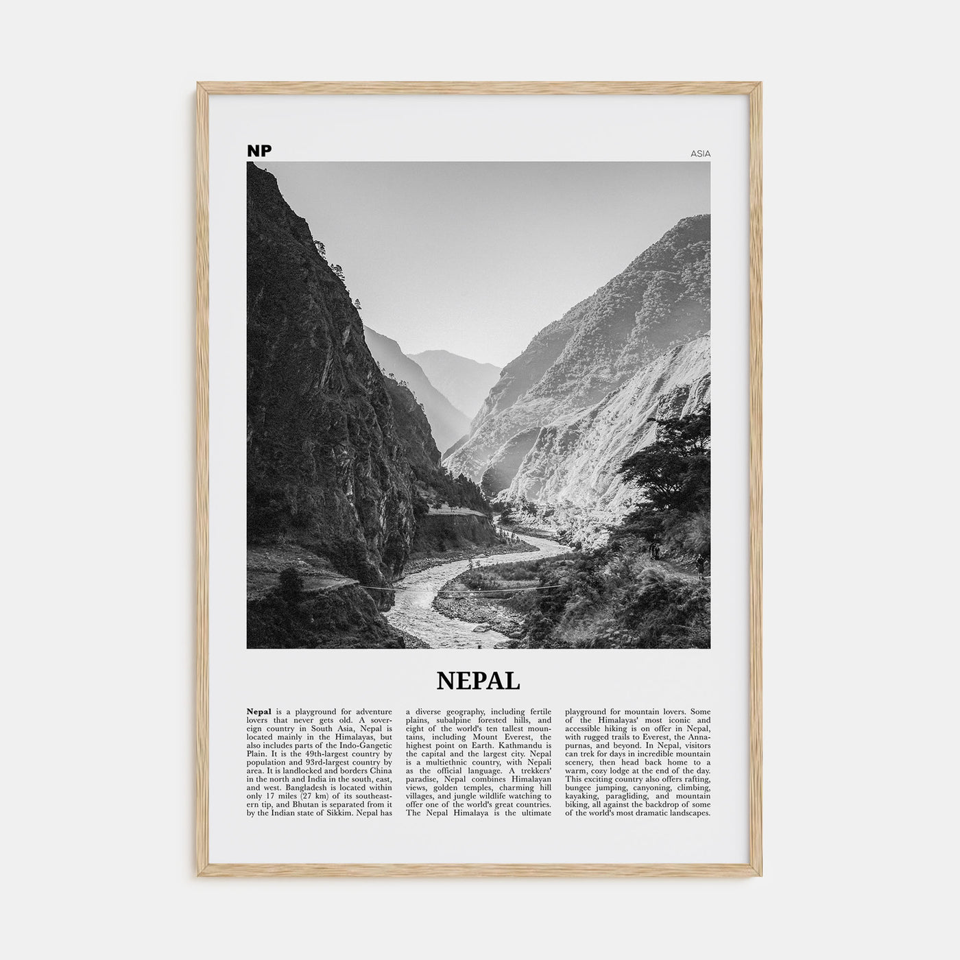 Nepal Travel B&W No 2 Poster