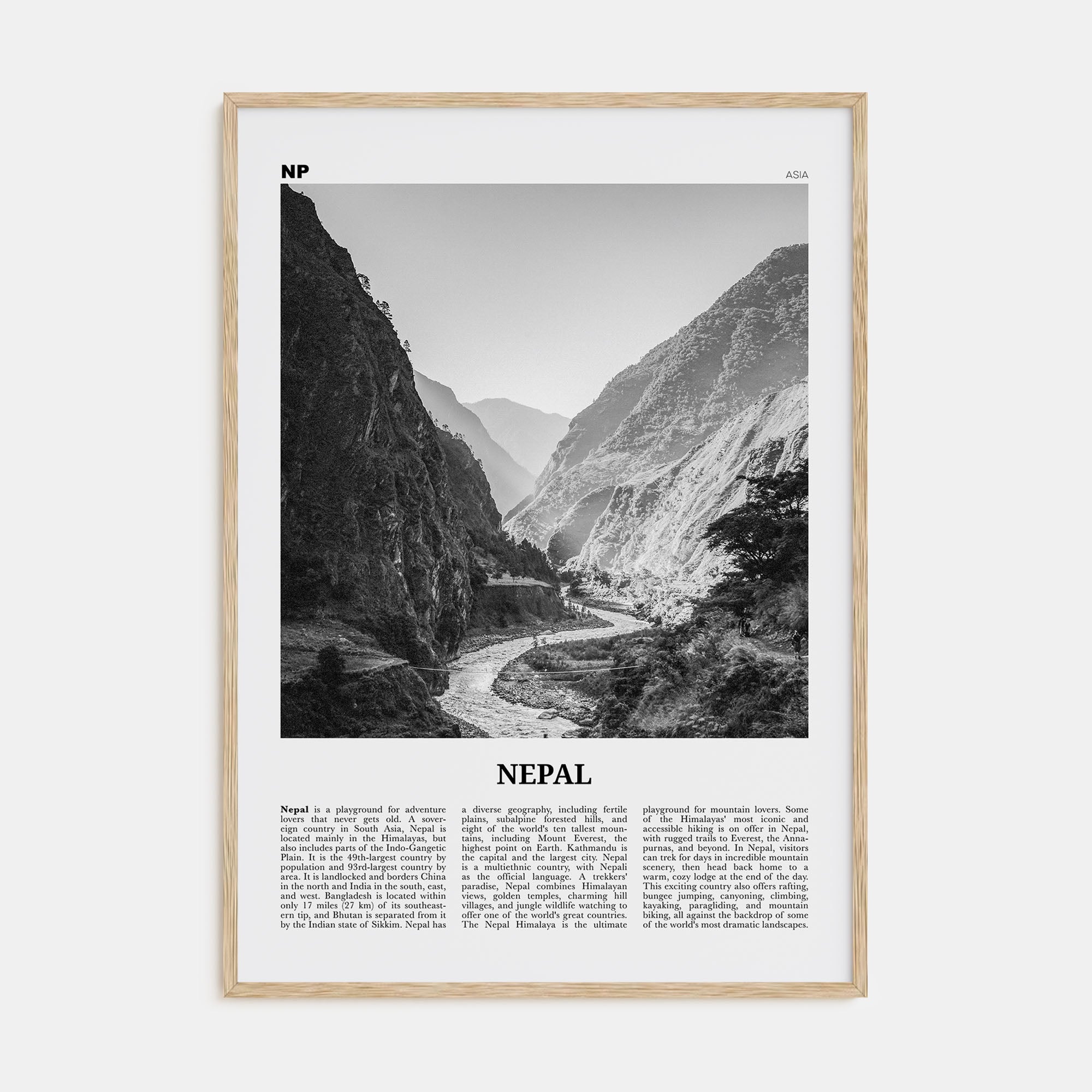 Nepal Travel B&W No 2 Poster