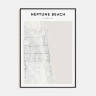 Neptune Beach Map Portrait Poster