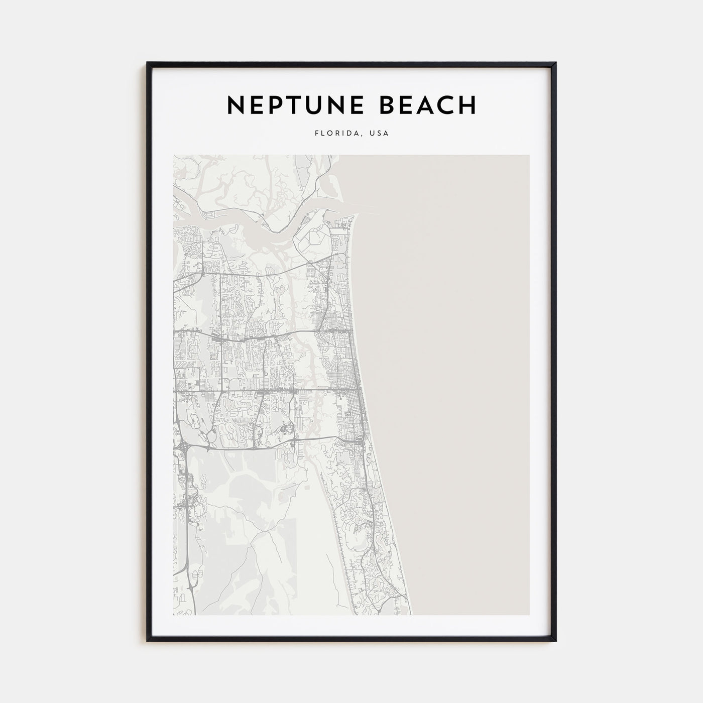 Neptune Beach Map Portrait Poster