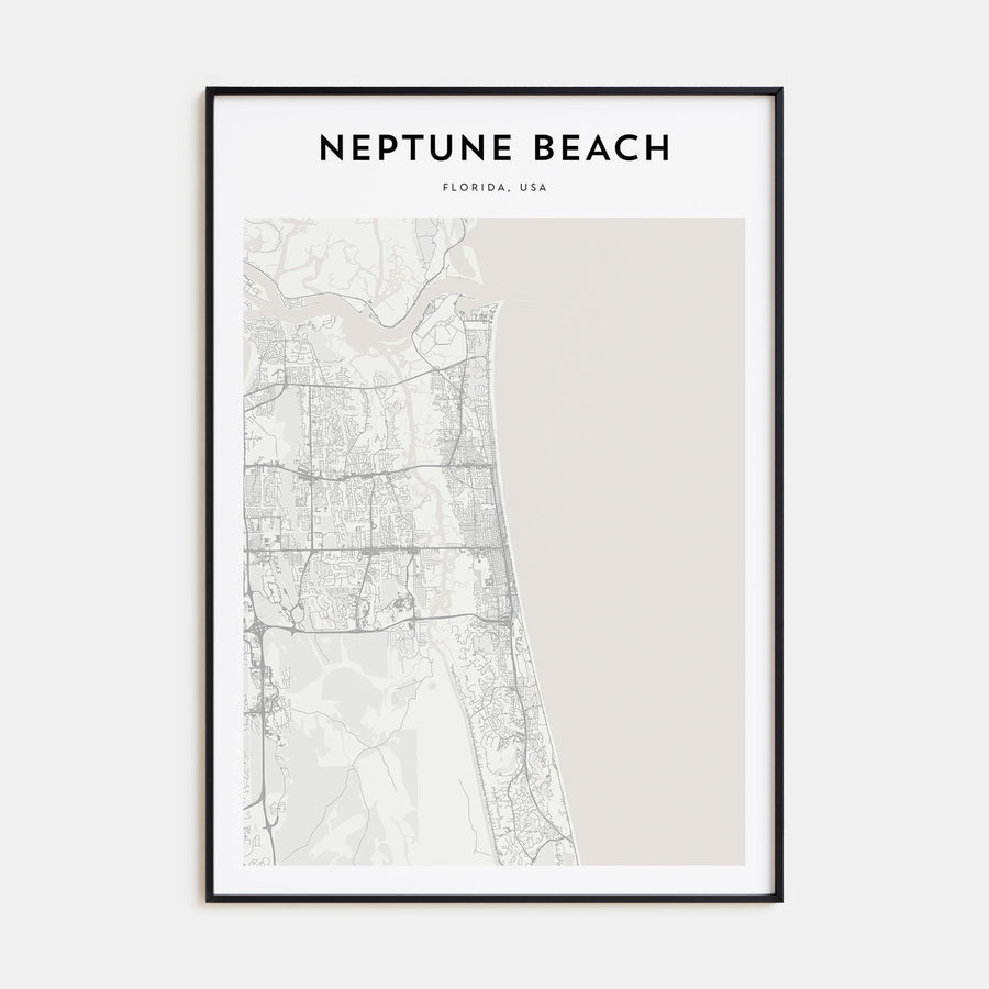 Neptune Beach Map Portrait Poster