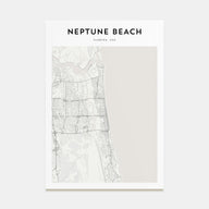 Neptune Beach Map Portrait Poster