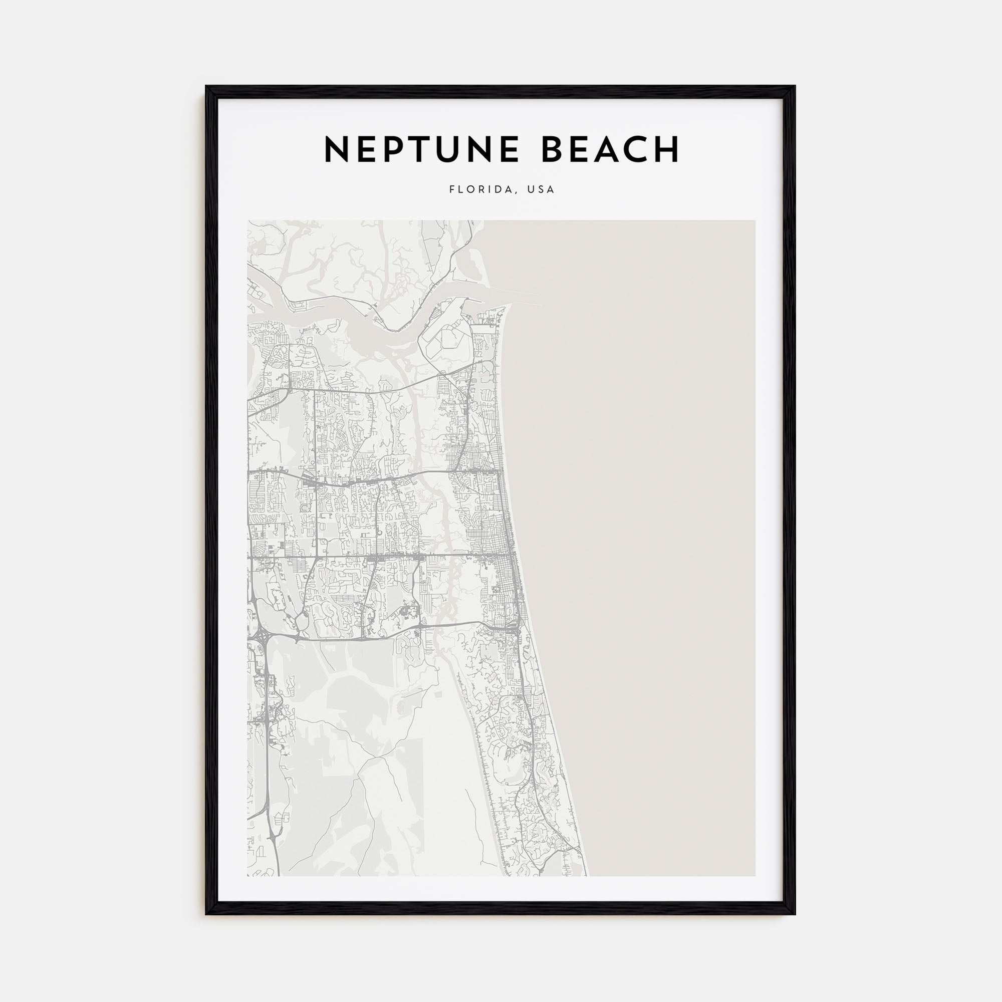 Neptune Beach Map Portrait Poster