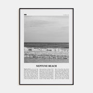 Neptune Beach Travel B&W Poster