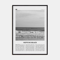 Neptune Beach Travel B&W Poster