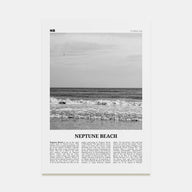 Neptune Beach Travel B&W Poster