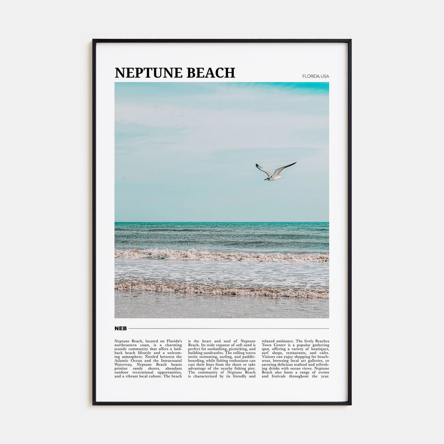 Neptune Beach Travel Color Poster