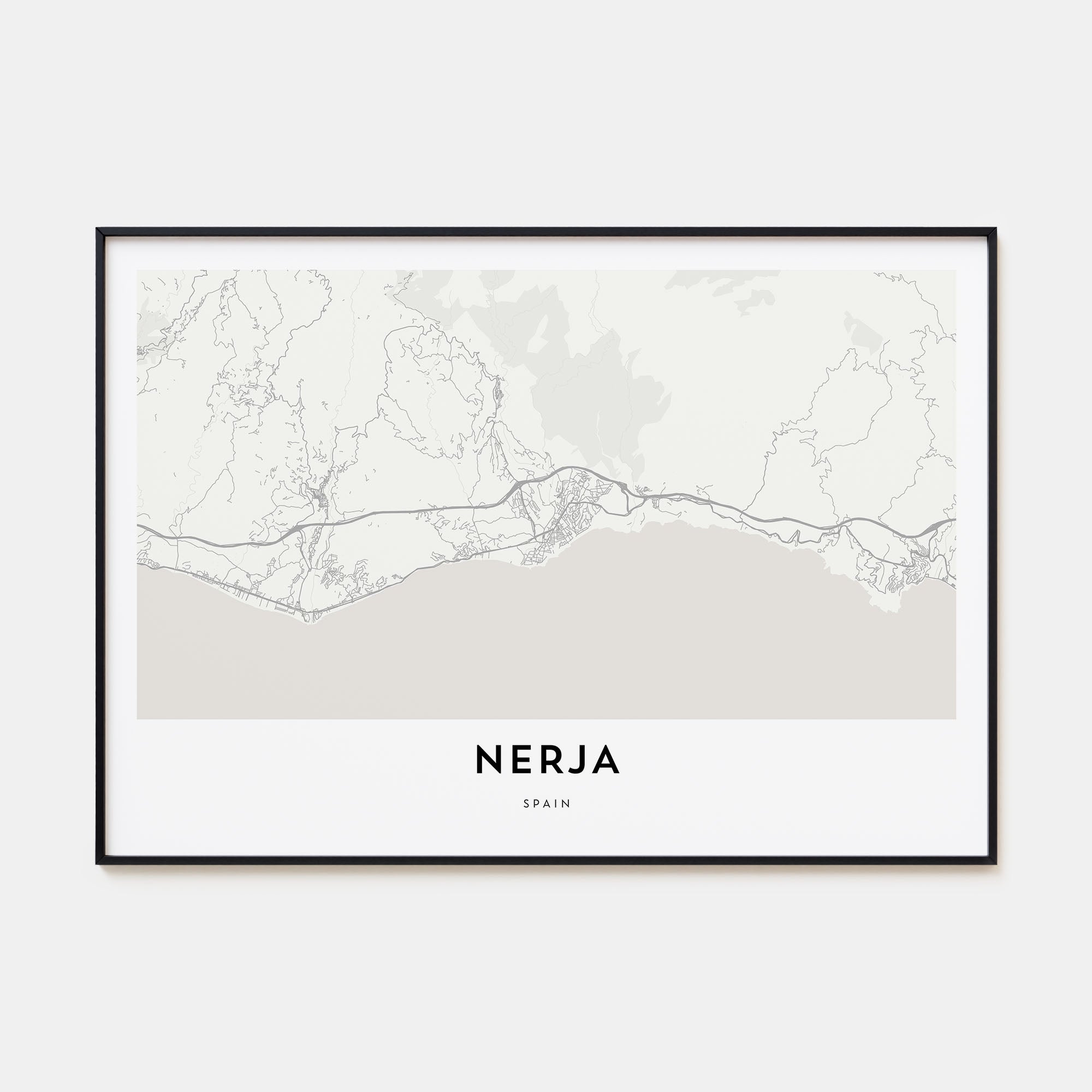 Nerja Map Landscape Poster
