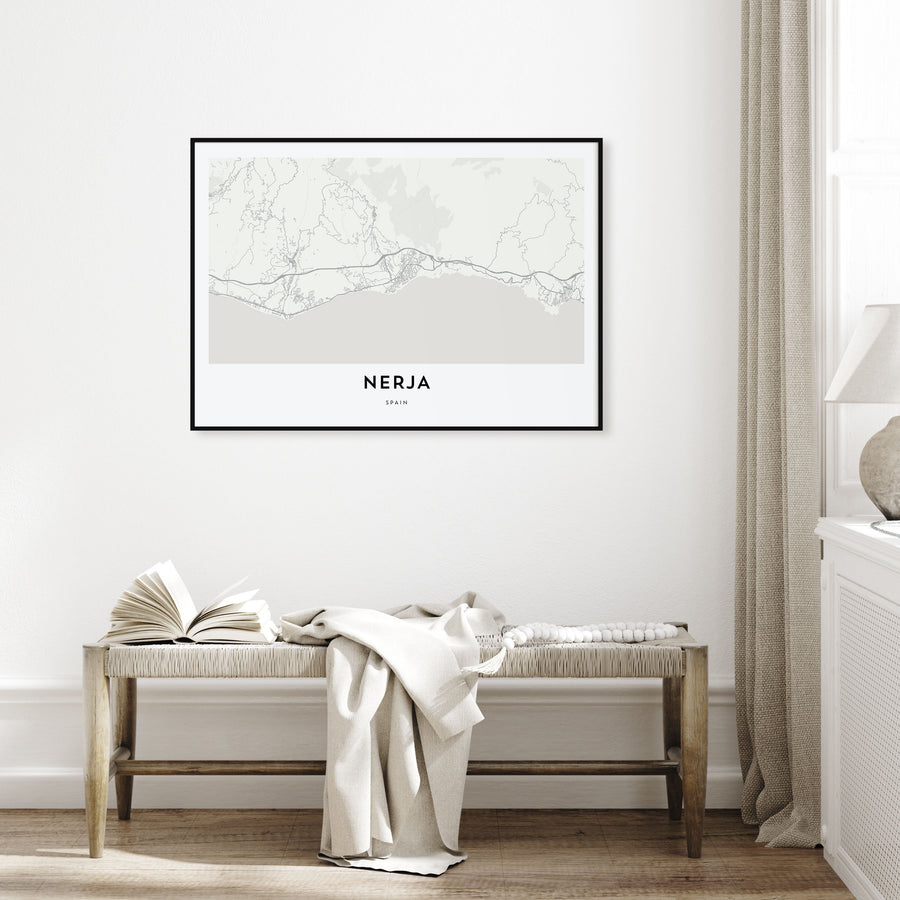 Nerja Map Landscape Poster