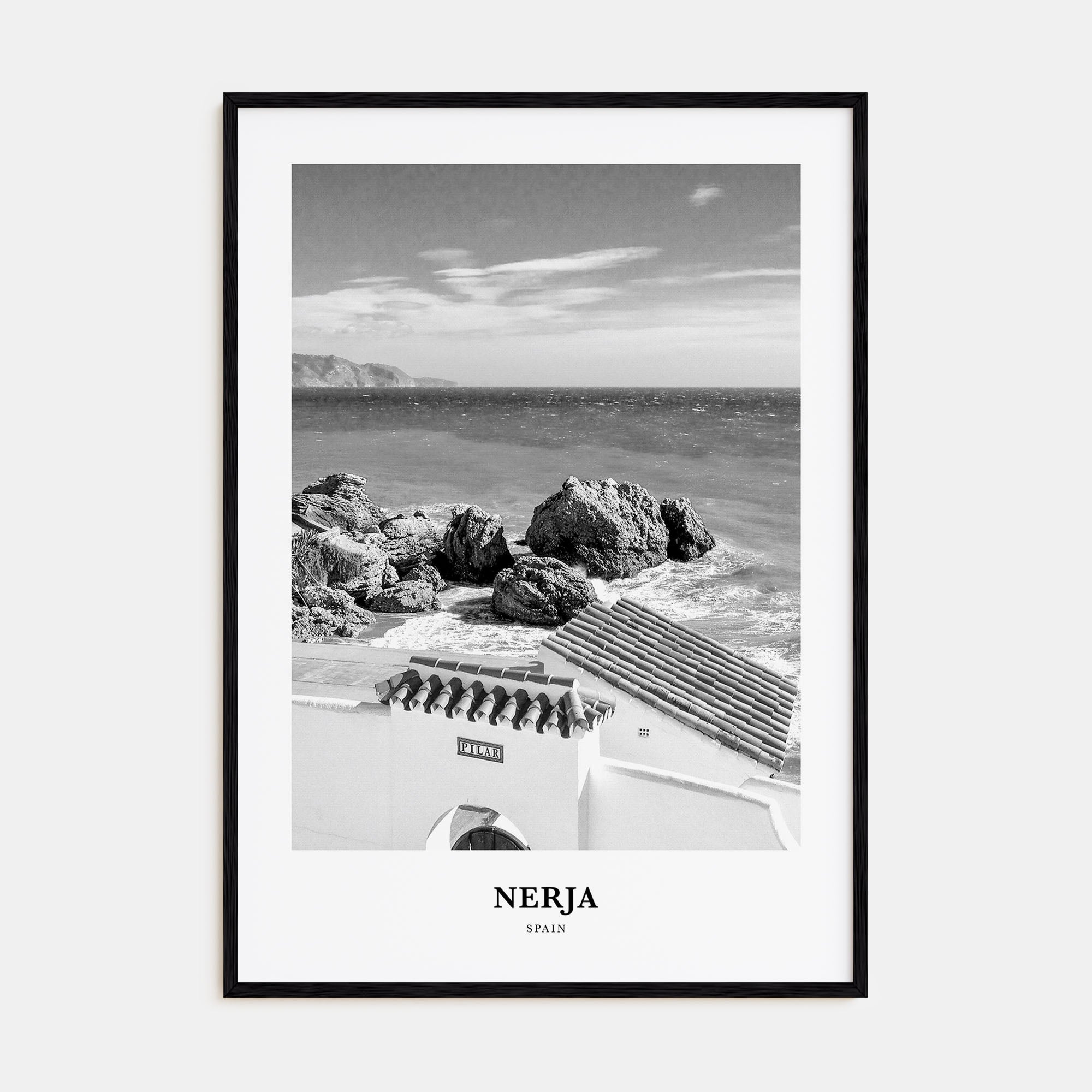 Nerja Portrait B&W Poster