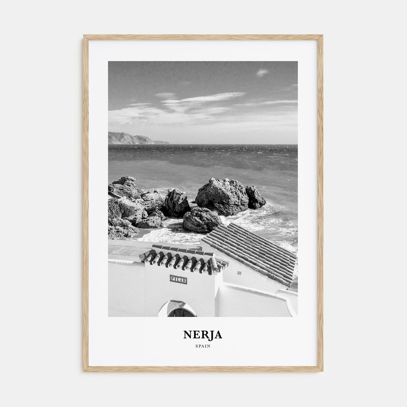 Nerja Portrait B&W Poster