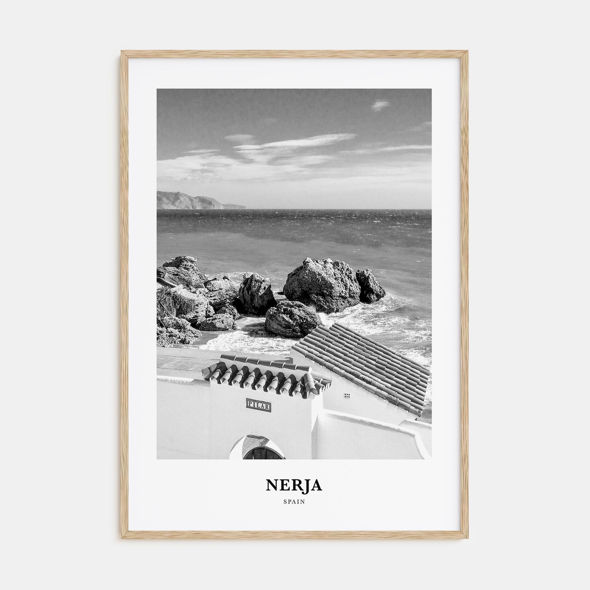 Nerja Portrait B&W Poster