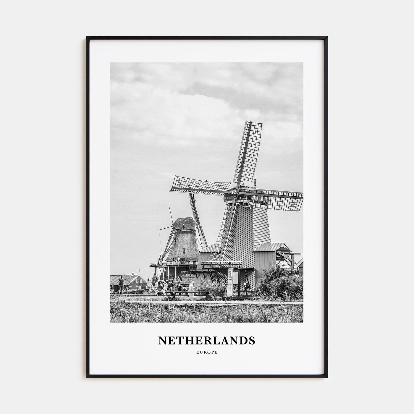 Netherlands Portrait B&W Poster