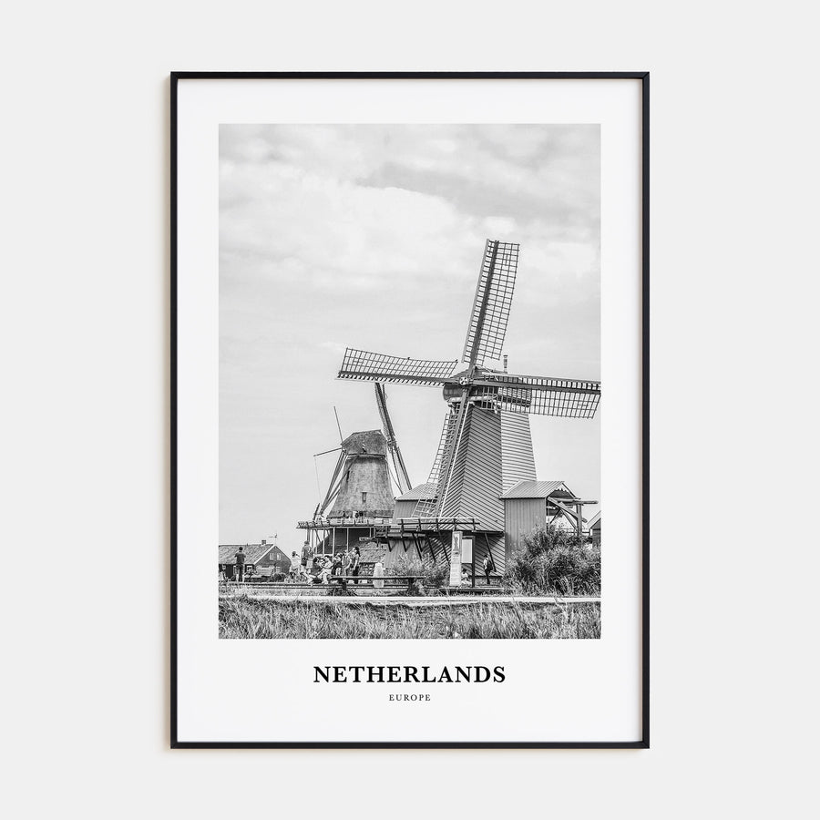 Netherlands Portrait B&W Poster