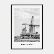 Netherlands Portrait B&W Poster