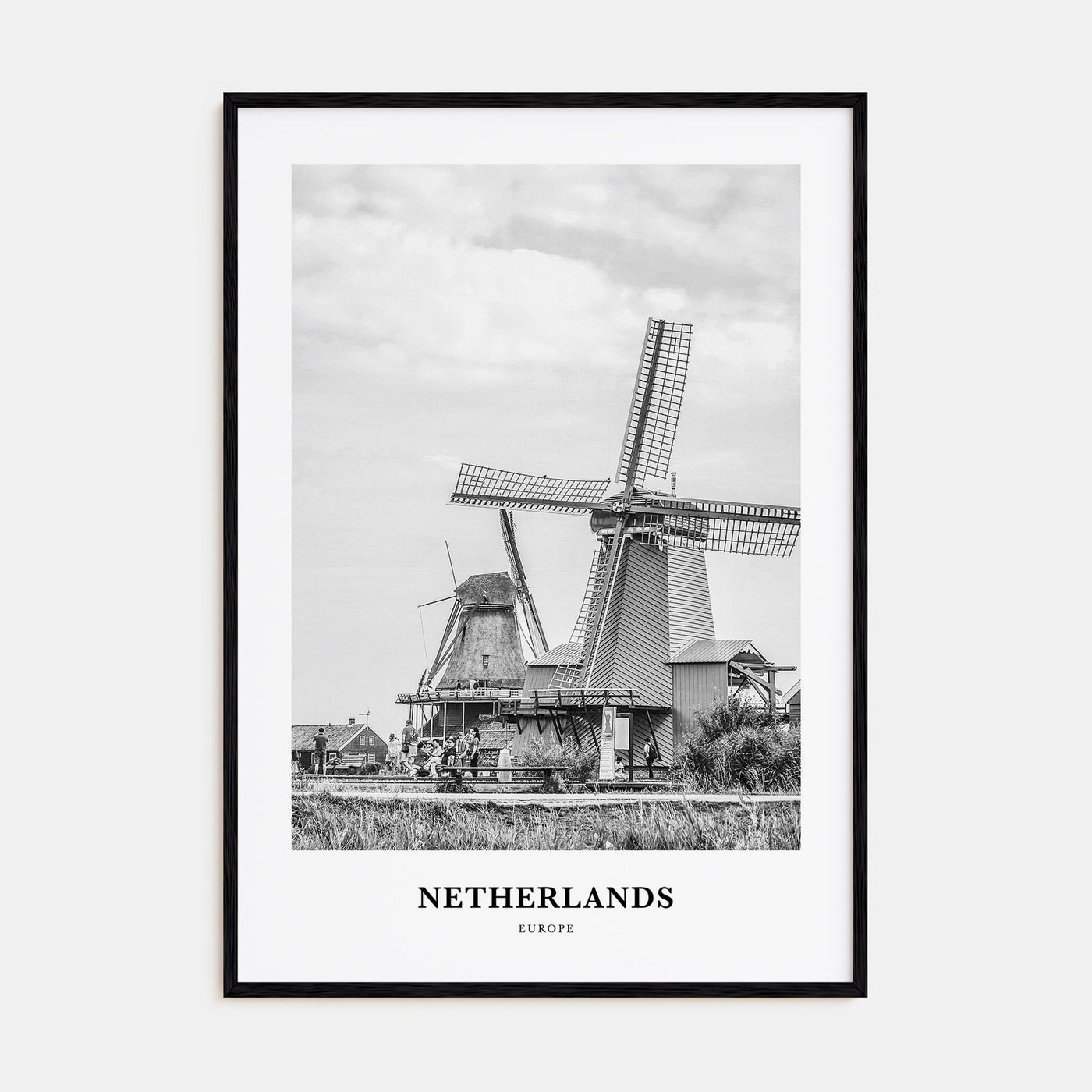Netherlands Portrait B&W Poster