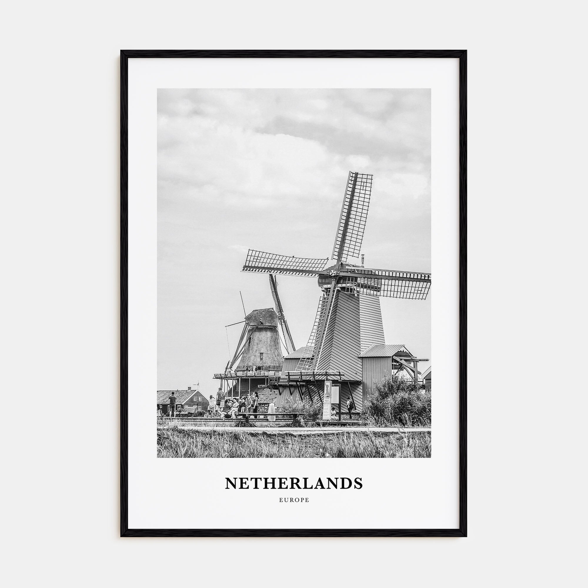 Netherlands Portrait B&W Poster