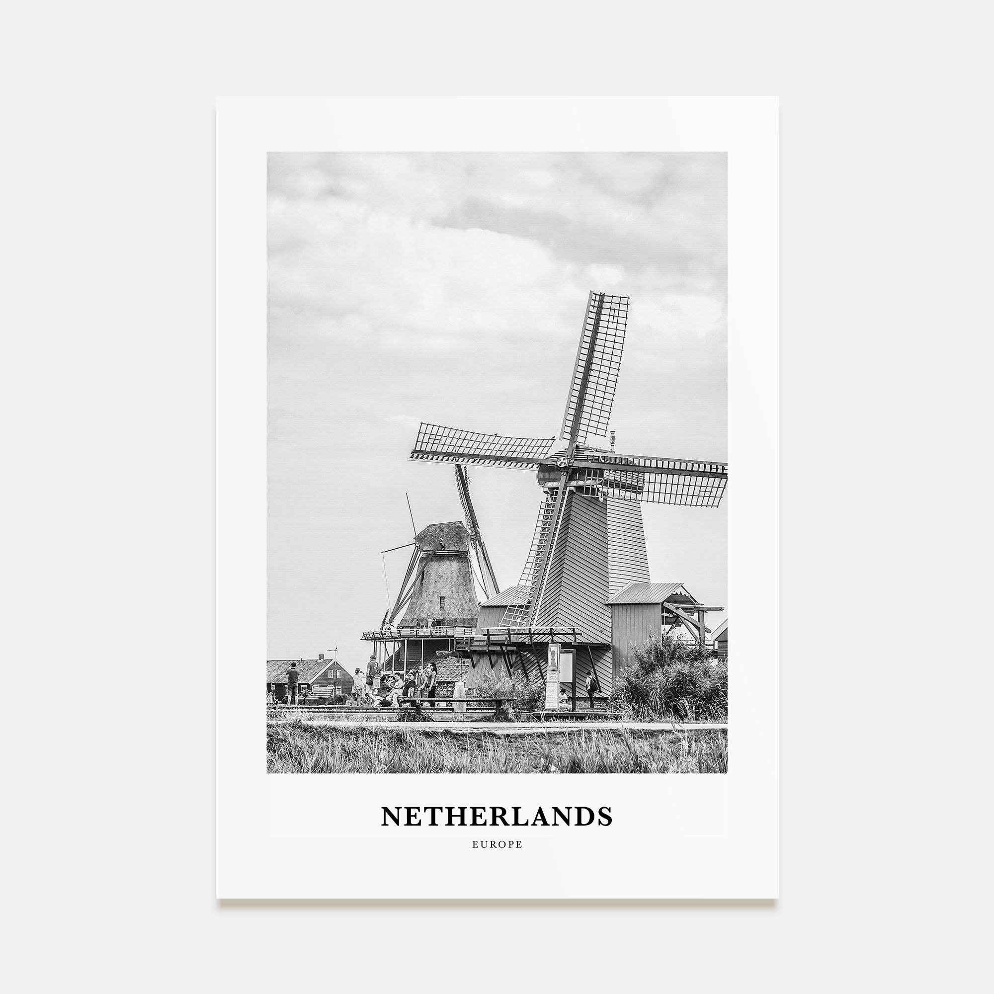 Netherlands Portrait B&W Poster