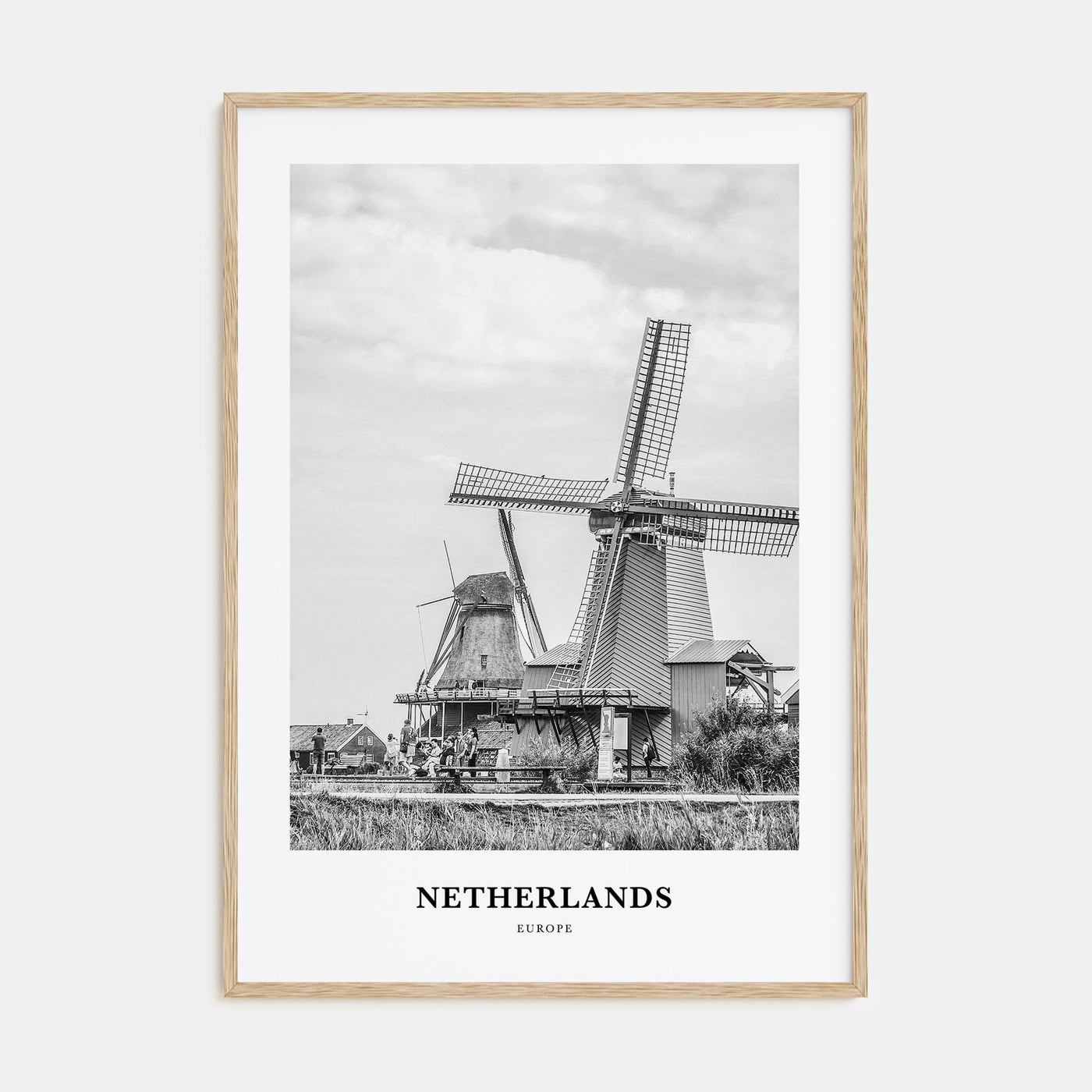 Netherlands Portrait B&W Poster