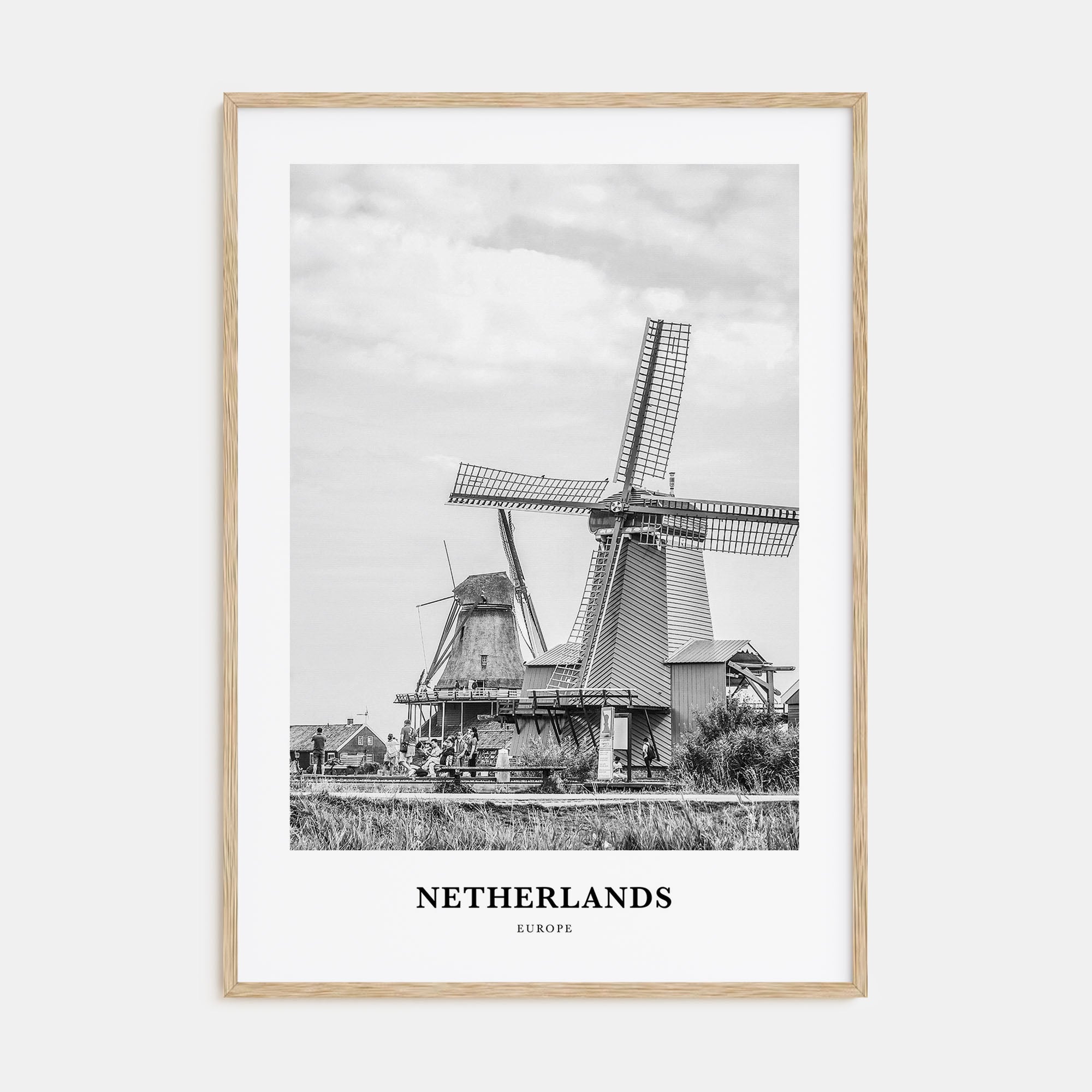 Netherlands Portrait B&W Poster