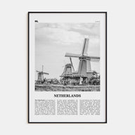 Netherlands Travel B&W Poster