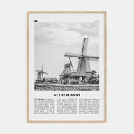 Netherlands Travel B&W Poster