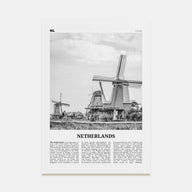 Netherlands Travel B&W Poster