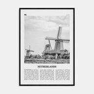 Netherlands Travel B&W Poster