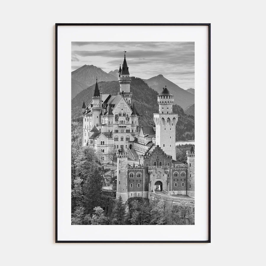 Neuschwanstein Castle Photo B&W Poster